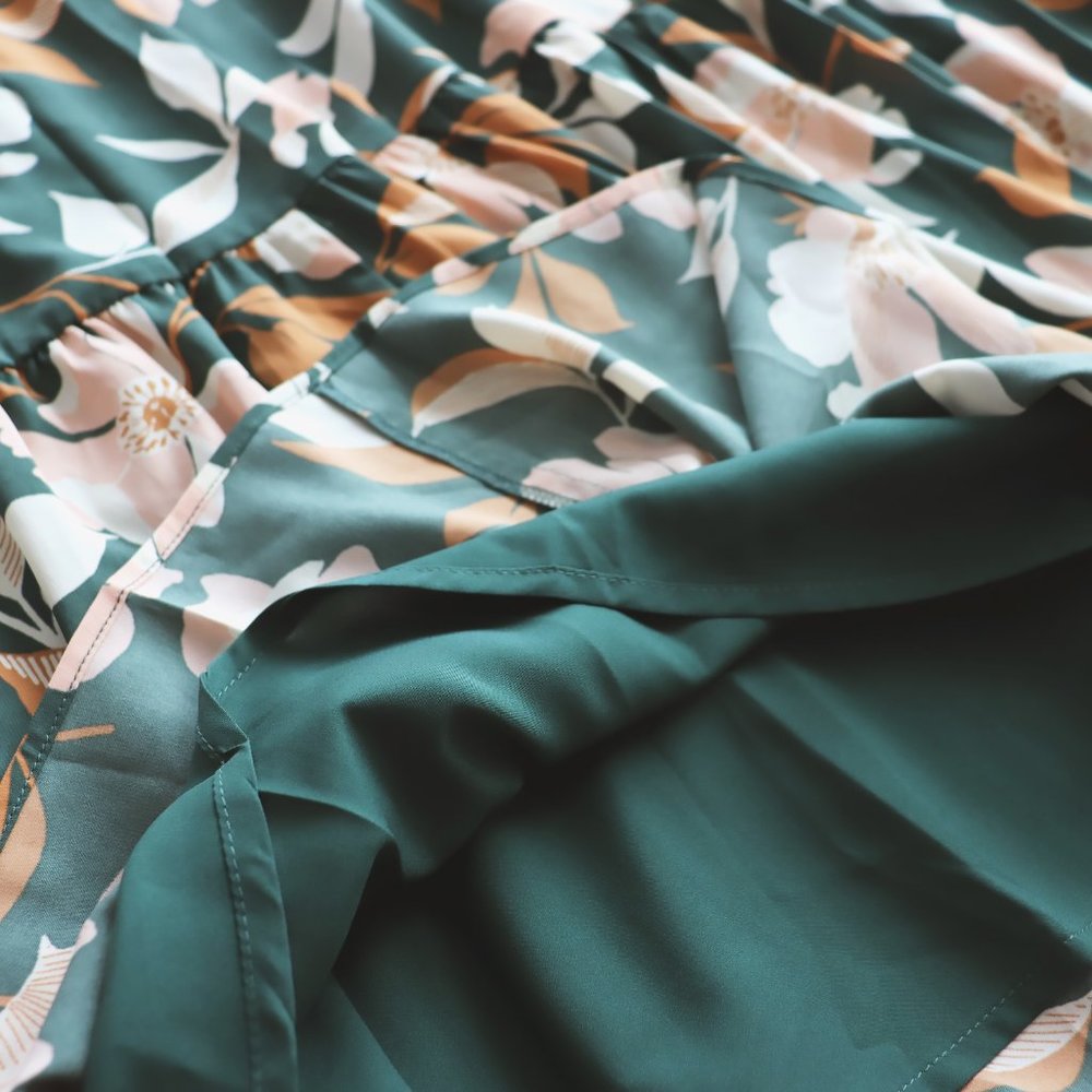SOLD GAL MEETS GLAM Midi Floral Dress Green sz 10 - Picture 11 of 16